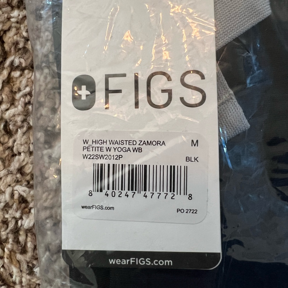 Women’s Black Figs High Waisted Zamora Jogger Scrub Pants Medium New With Tags